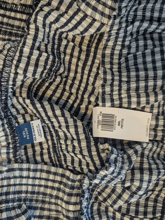 Old Navy Navy and White Gingham Smocked Midi Dress - Picture 3 of 3